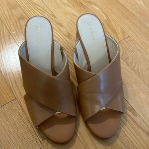 NWOT Cole Haan Criss Cross heel sandal tan unworn